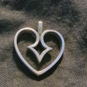 Rare Retired James Avery Sterling Silver Open Heart Cut-Out Pendant 1.1" PS1333